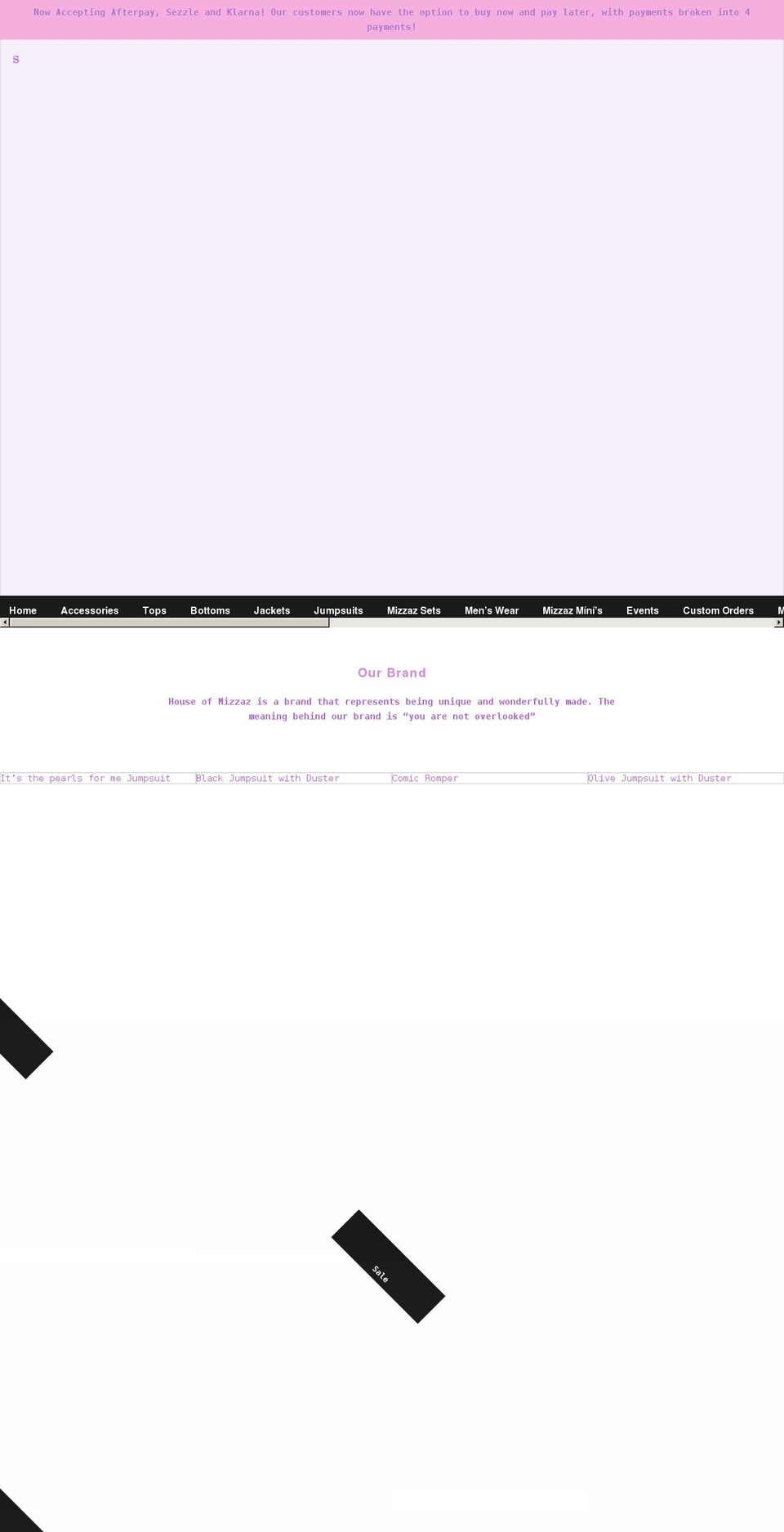 houseofmizzaz.com shopify website screenshot