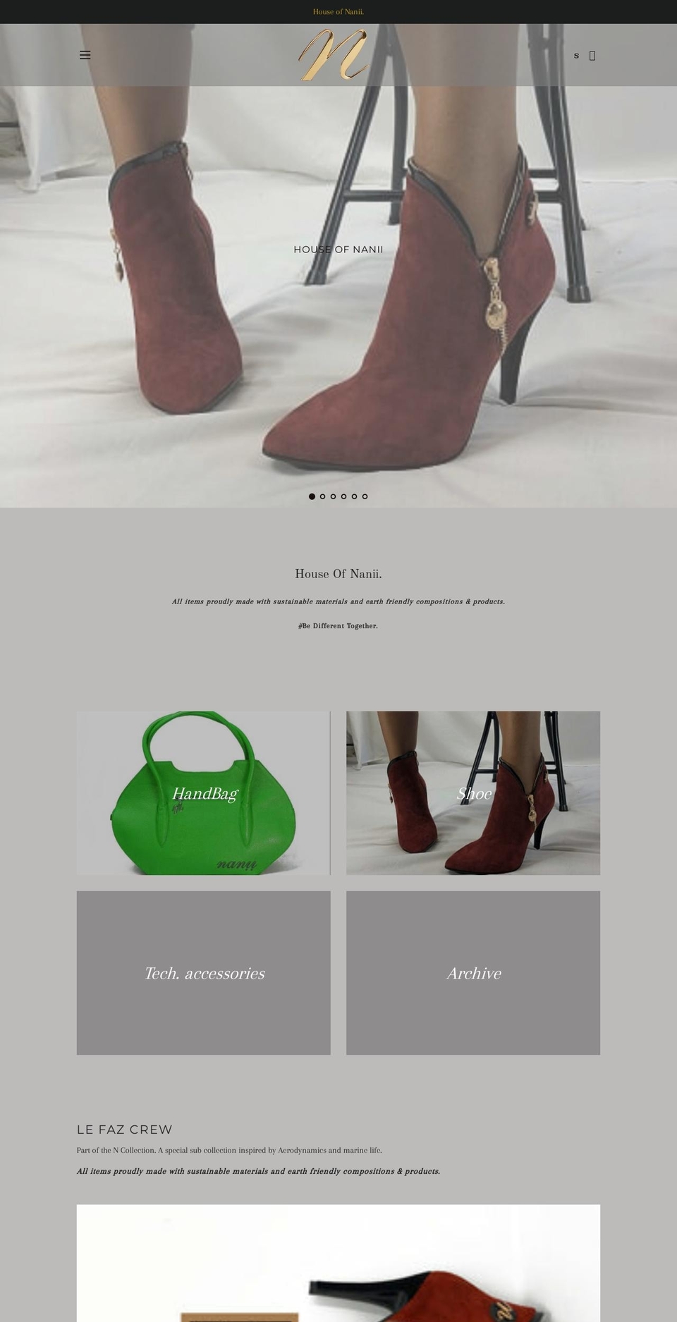 houseofnanii.com shopify website screenshot