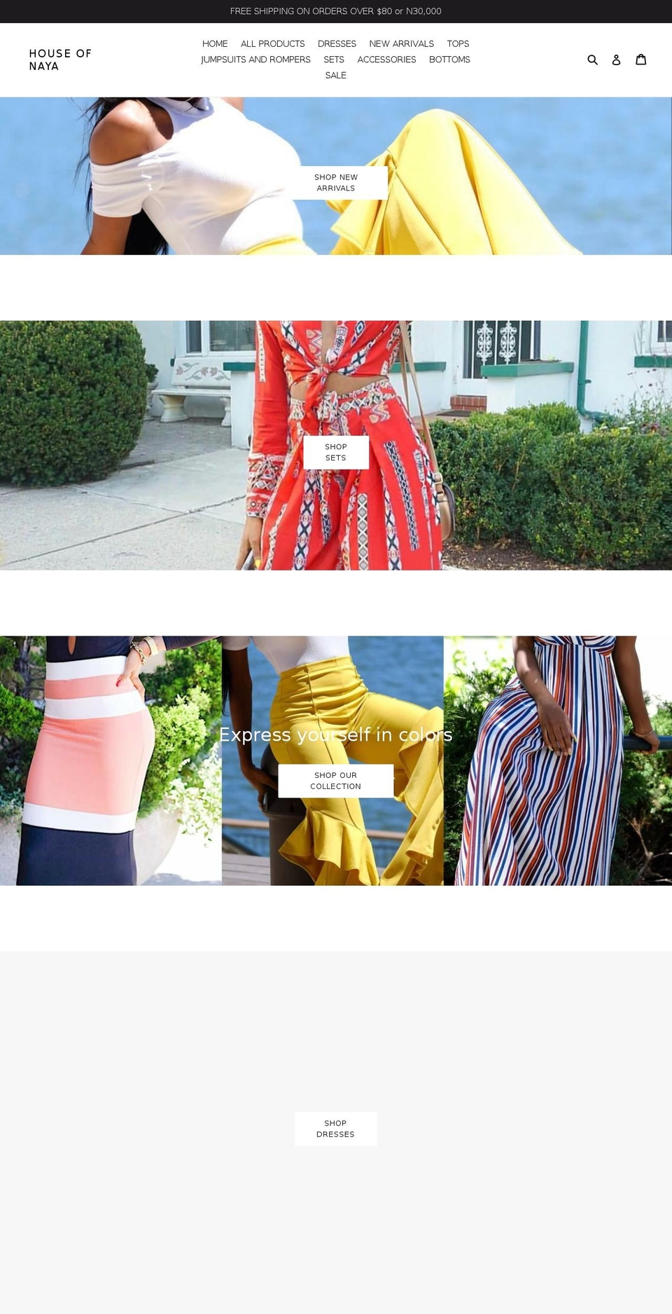 houseofnaya.com — Shopify storefront screenshot