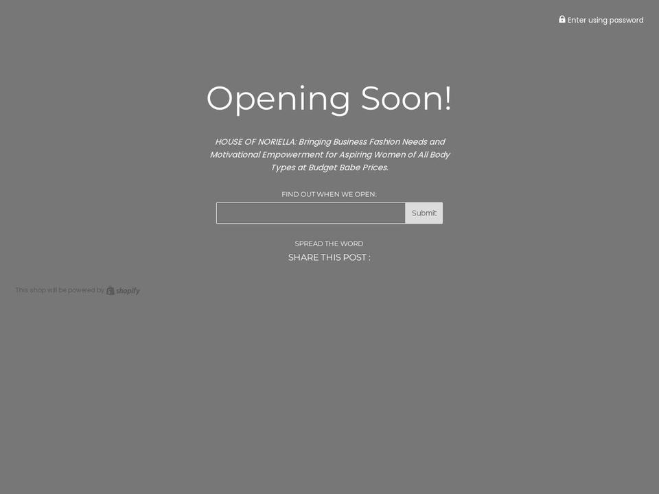 houseofnoriella.com shopify website screenshot