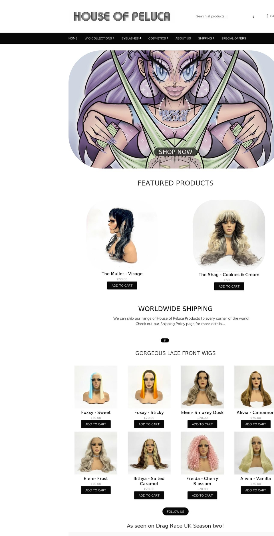 houseofpeluca.com shopify website screenshot