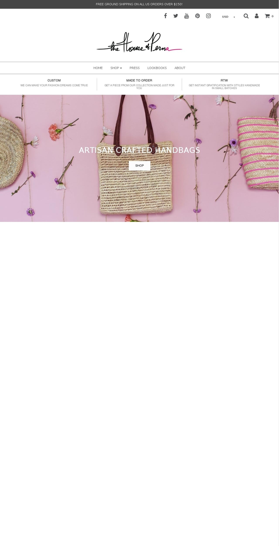 houseofperna.com — Shopify storefront screenshot