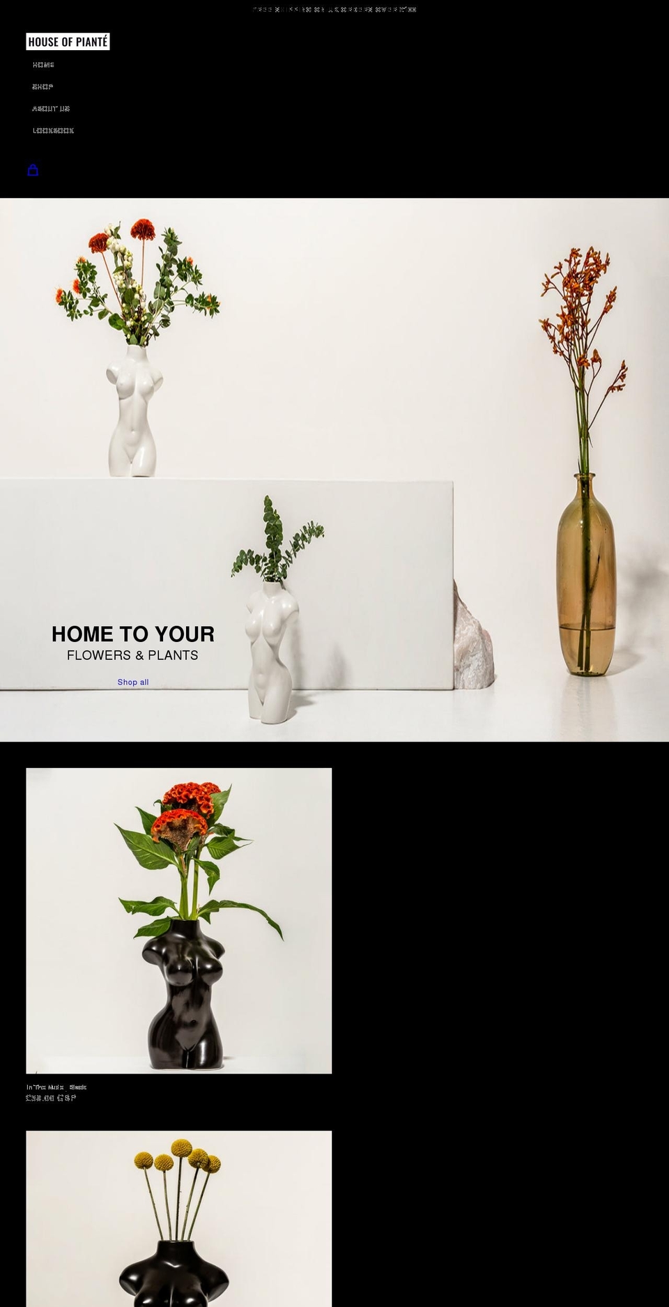 houseofpiante.com shopify website screenshot
