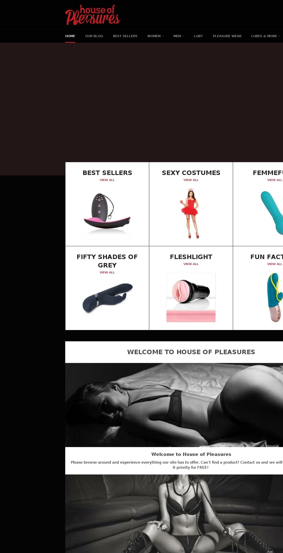 houseofpleasures.net shopify website screenshot