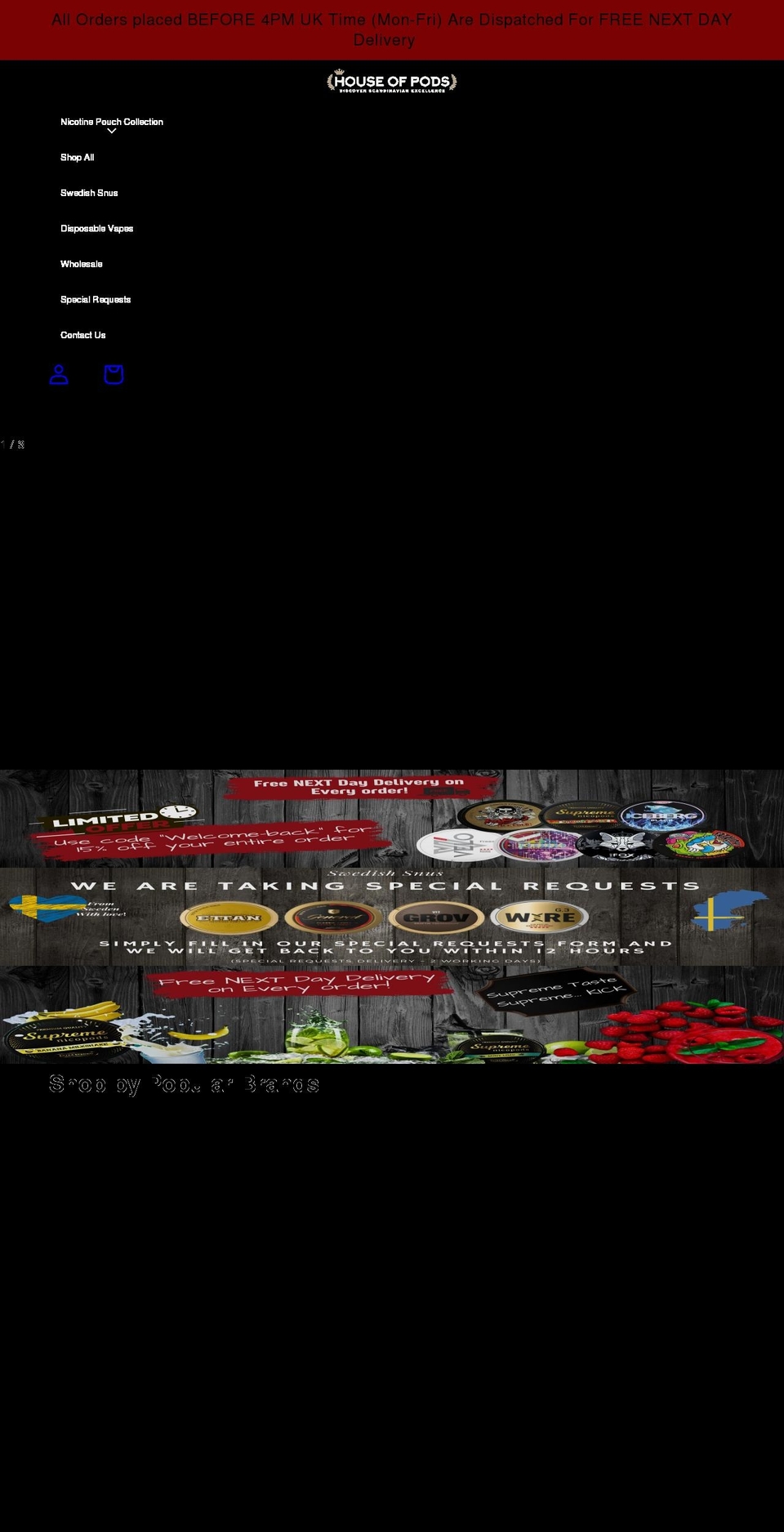 houseofpods.co.uk shopify website screenshot