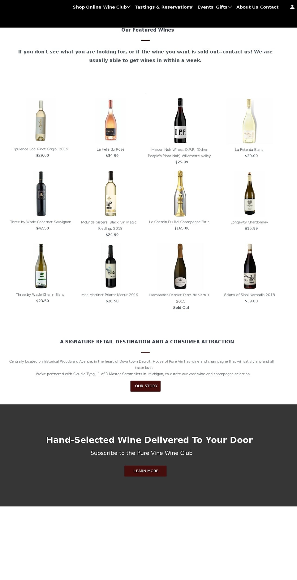 houseofpurevin.com shopify website screenshot