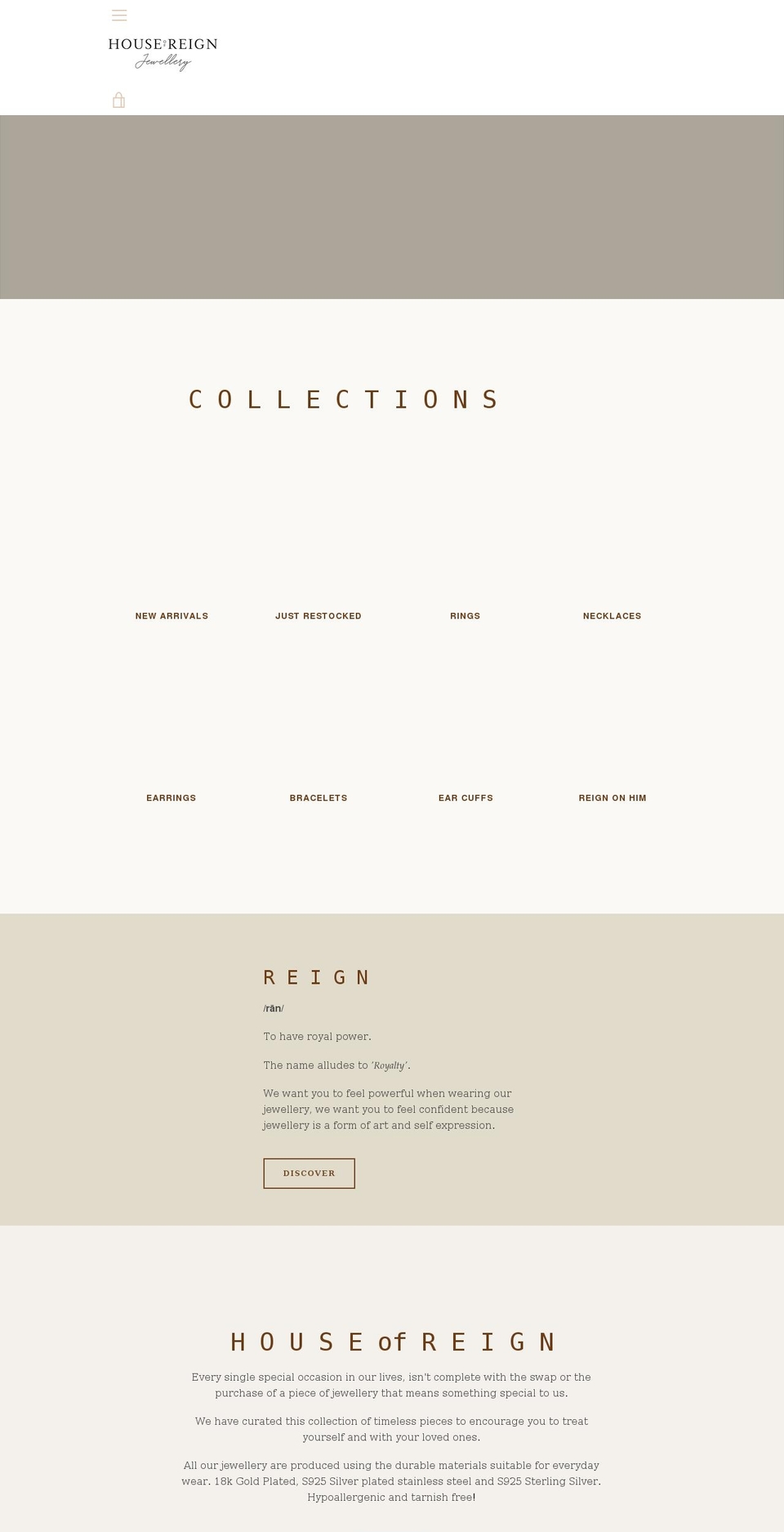 houseofreign.co.uk shopify website screenshot