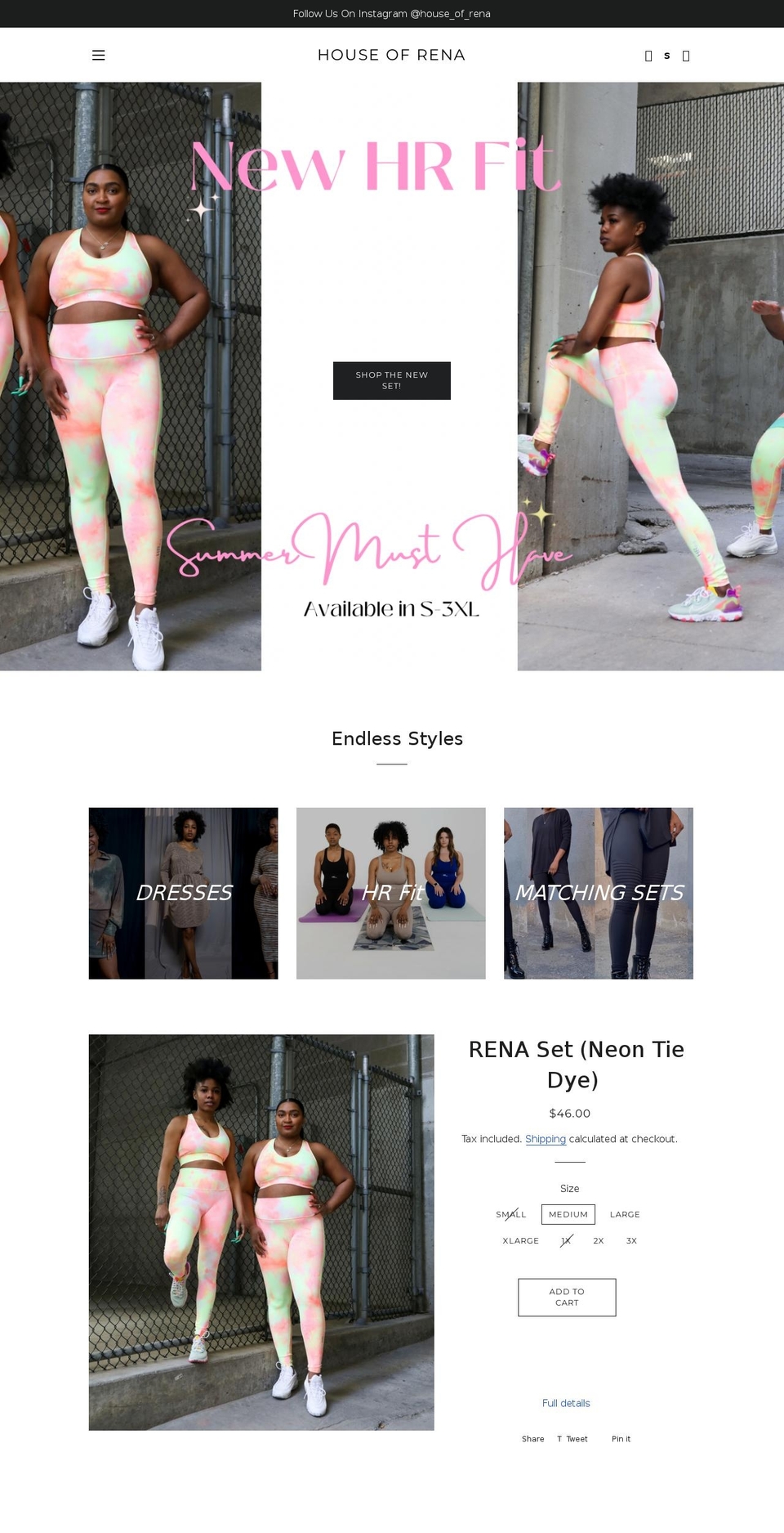 houseofrena.com shopify website screenshot