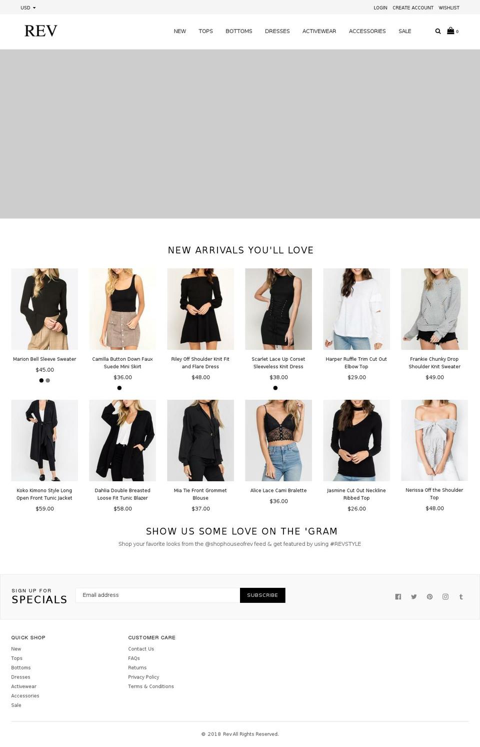 belle Shopify theme site example houseofrev.com