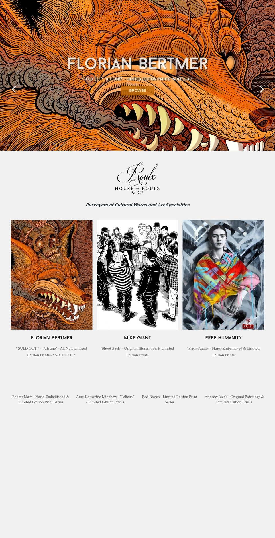 houseofroulx.com shopify website screenshot