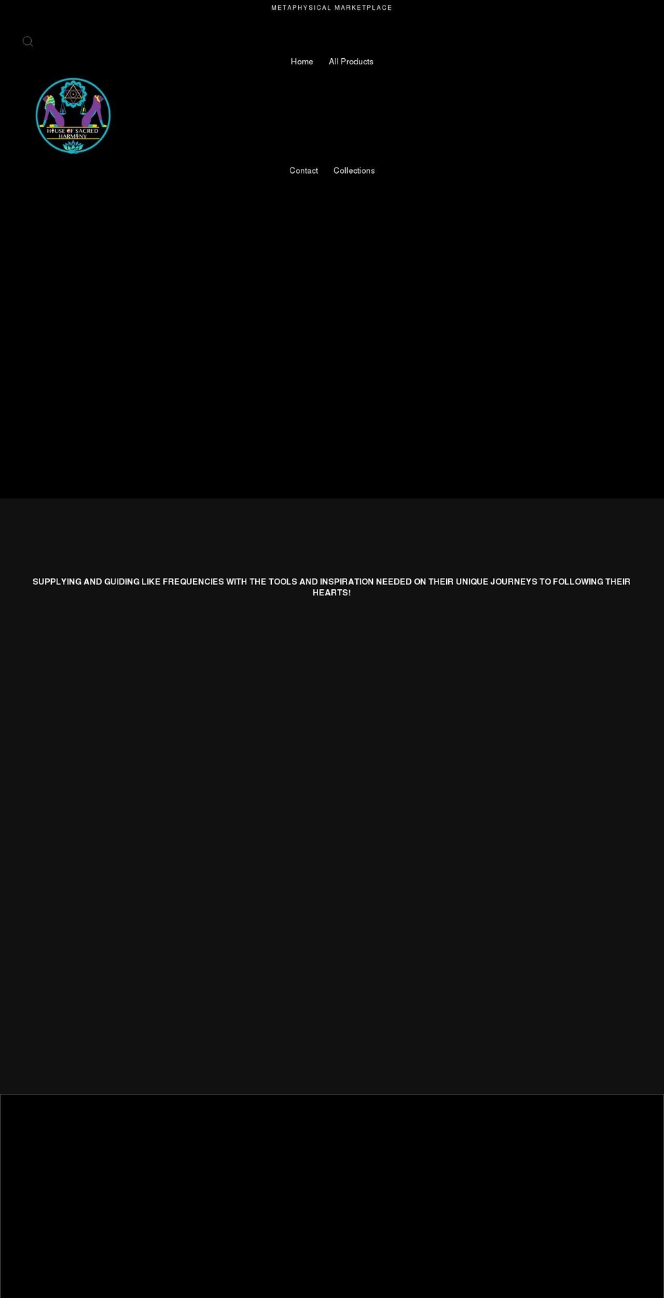 houseofsacredharmony.com shopify website screenshot