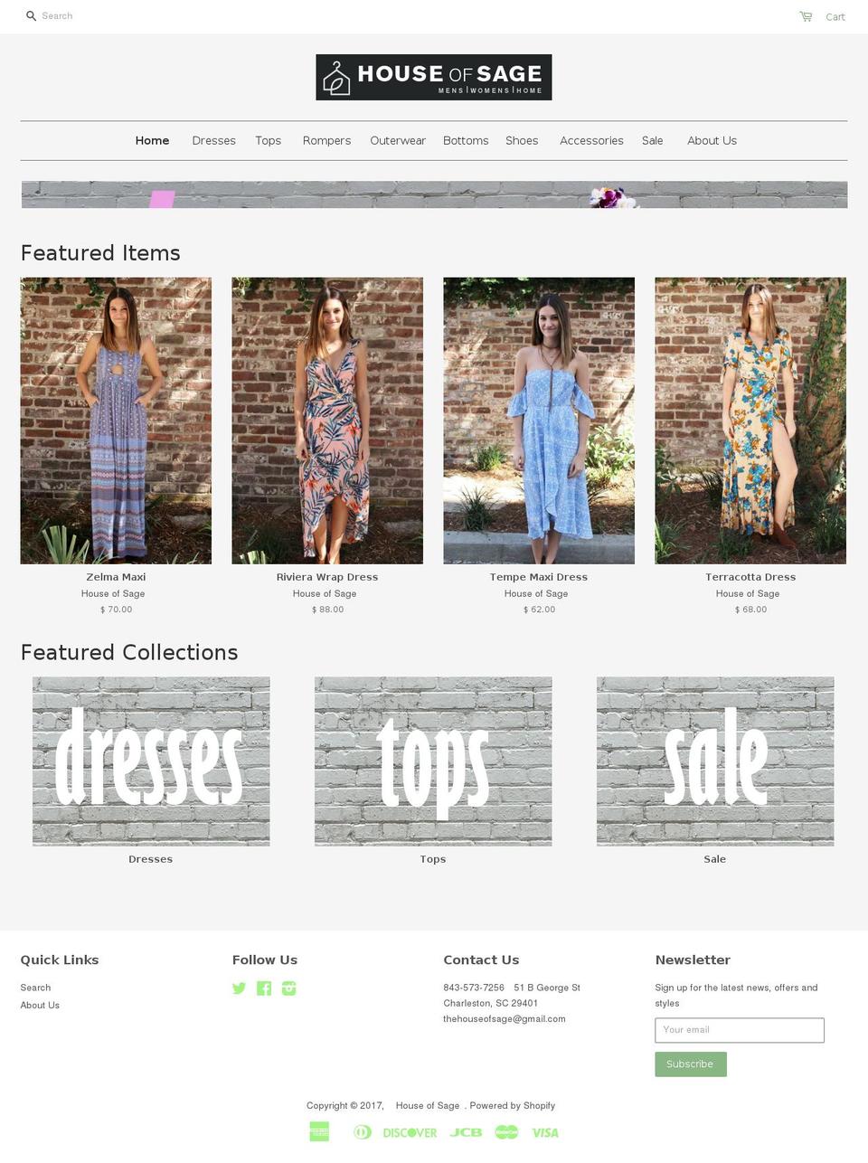 houseofsage.com shopify website screenshot