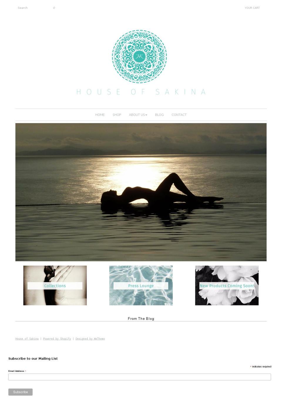 houseofsakina.com — Shopify storefront screenshot
