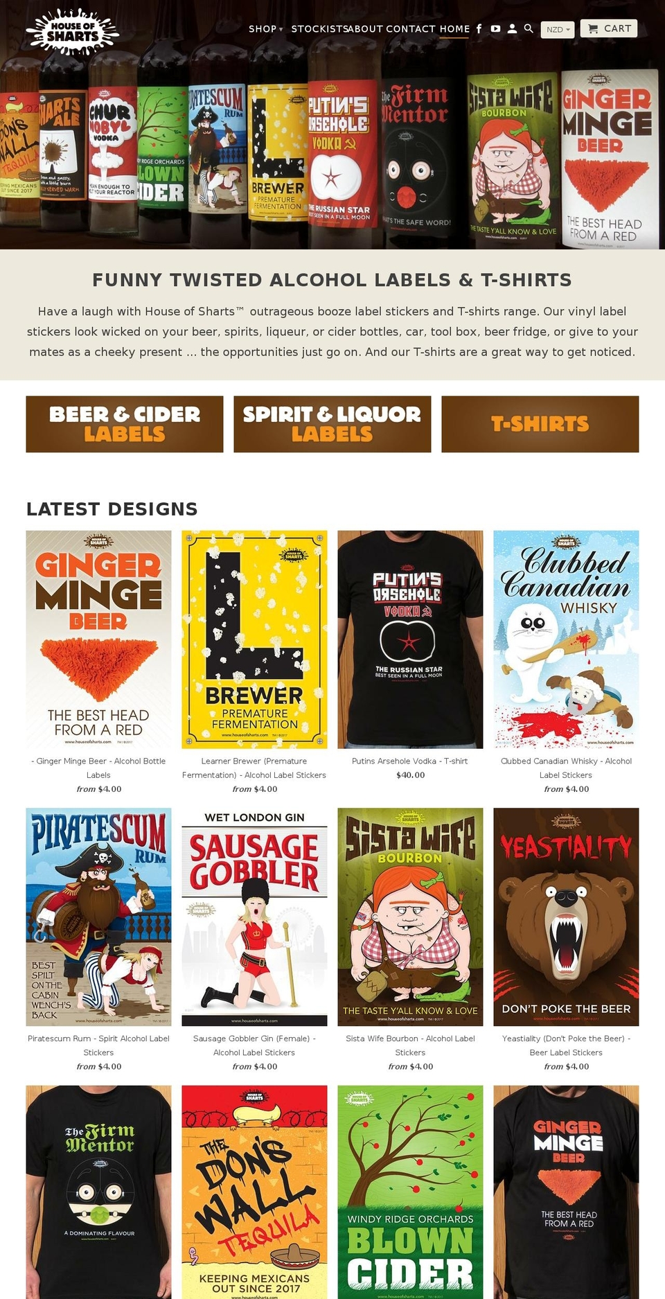 houseofsharts.com — Shopify storefront screenshot