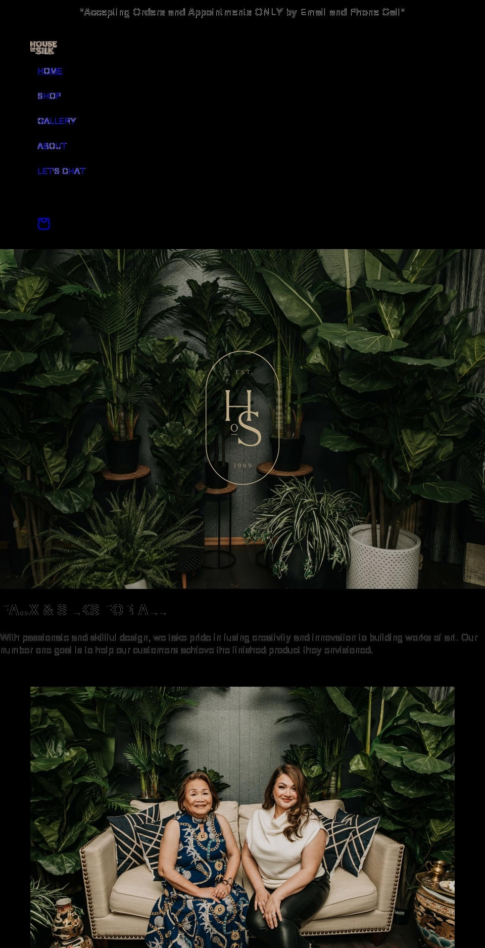 houseofsilk.ca shopify website screenshot