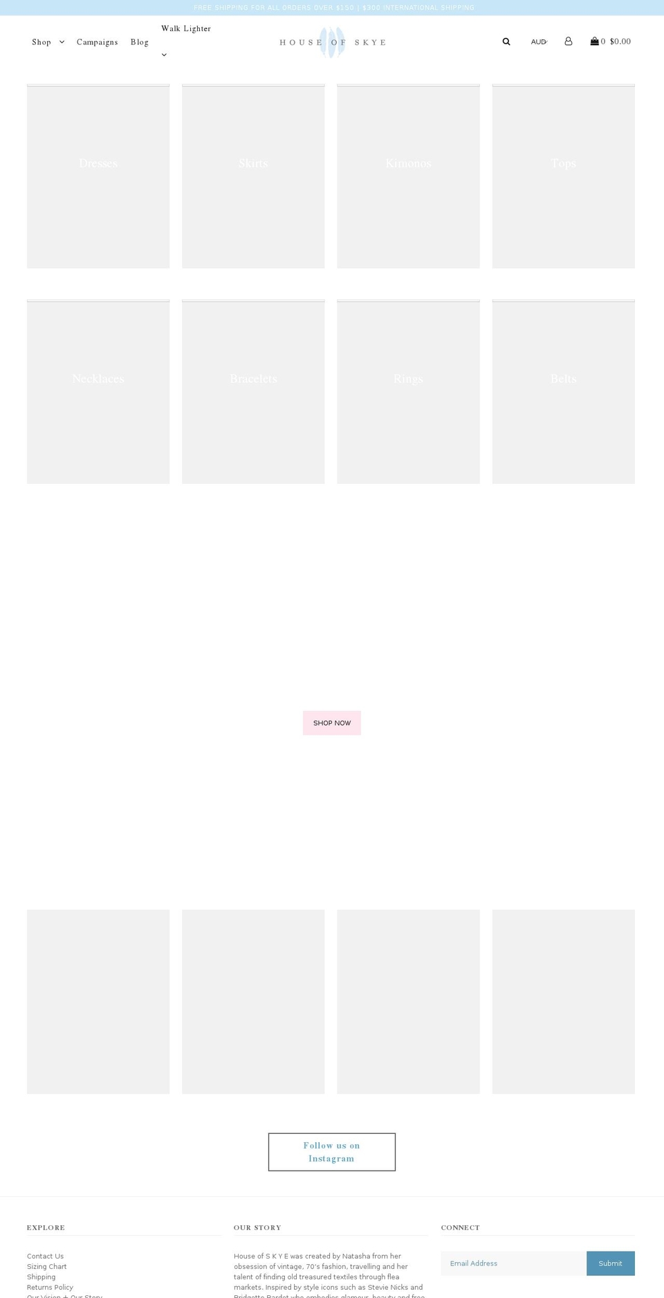 houseofskye.com — Shopify storefront screenshot