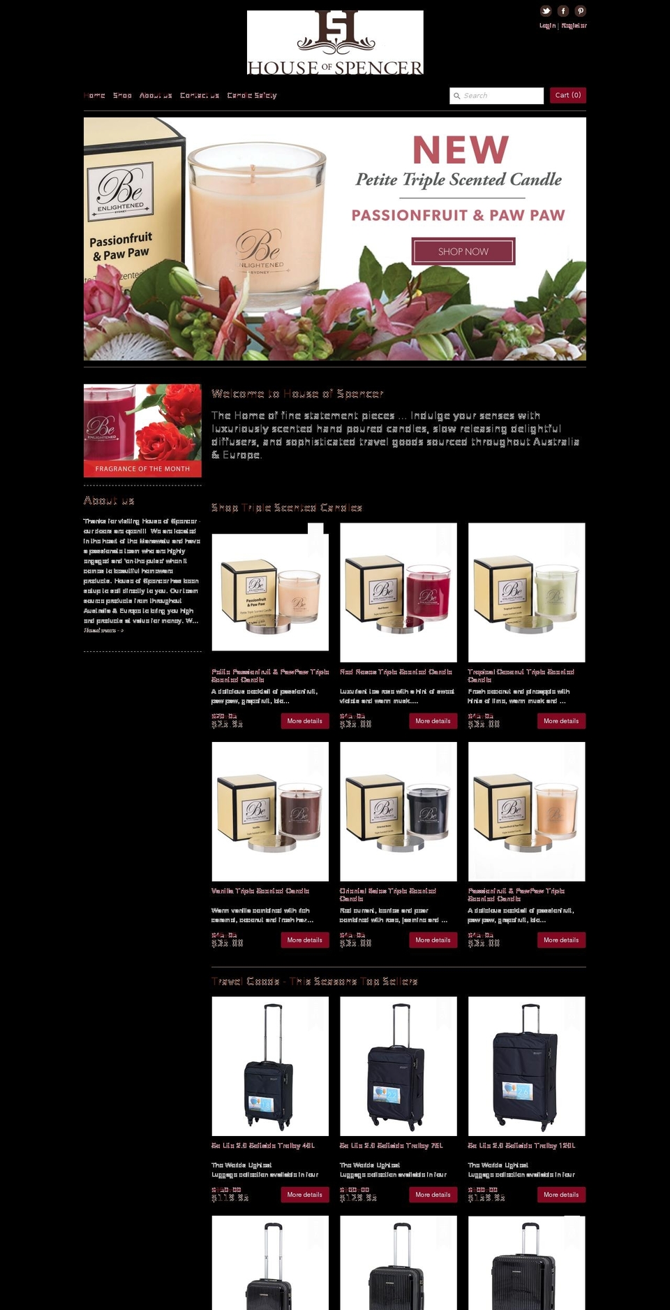 houseofspencer.com shopify website screenshot