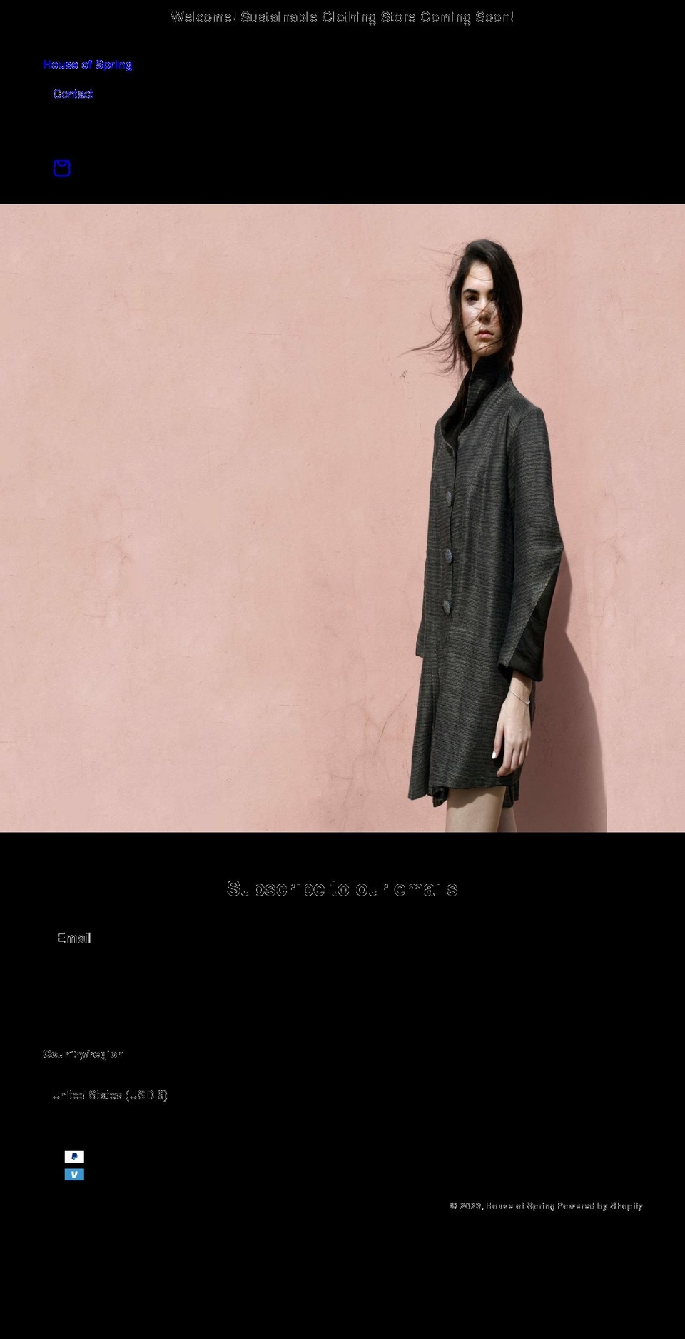 houseofspring.com shopify website screenshot