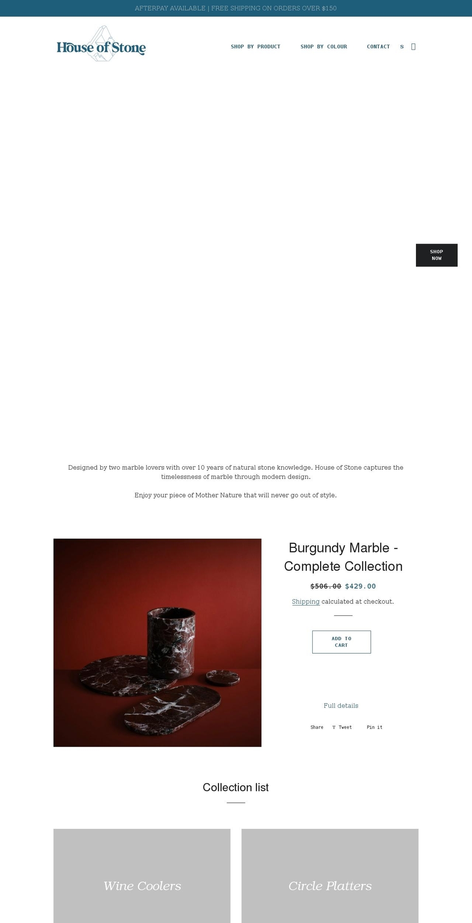 houseofstone.com.au shopify website screenshot