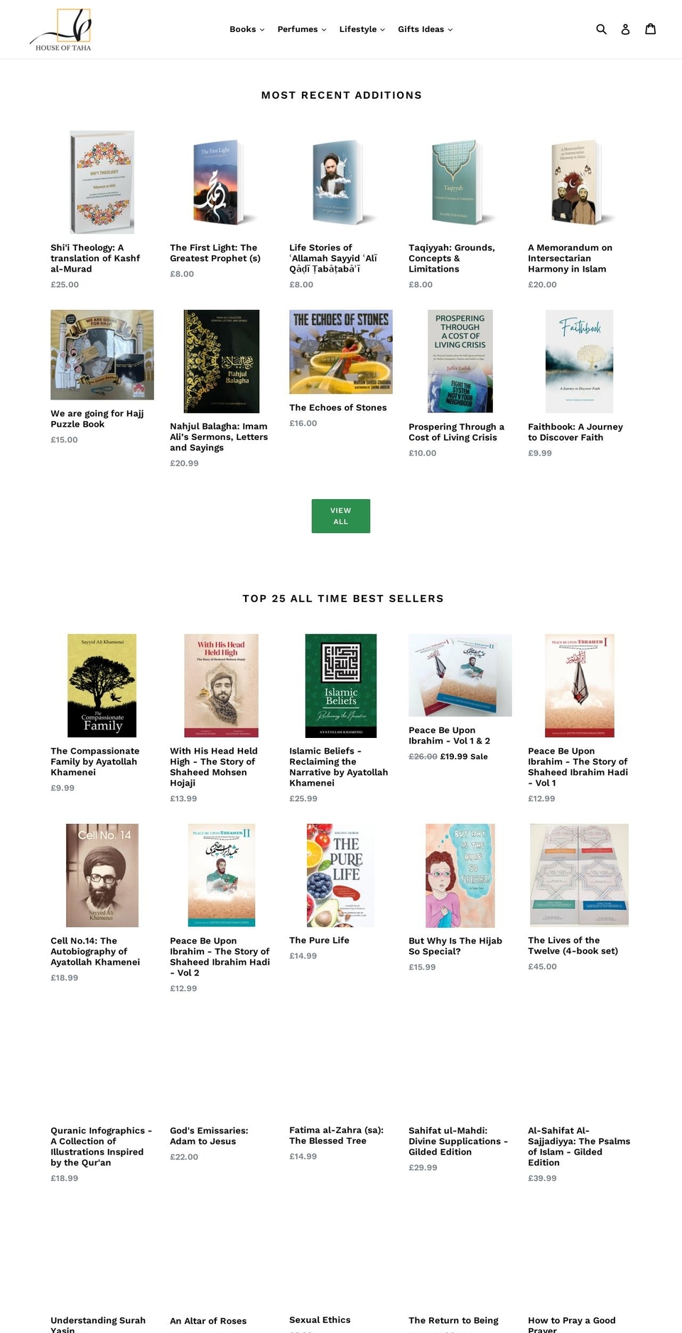 houseoftaha.com shopify website screenshot