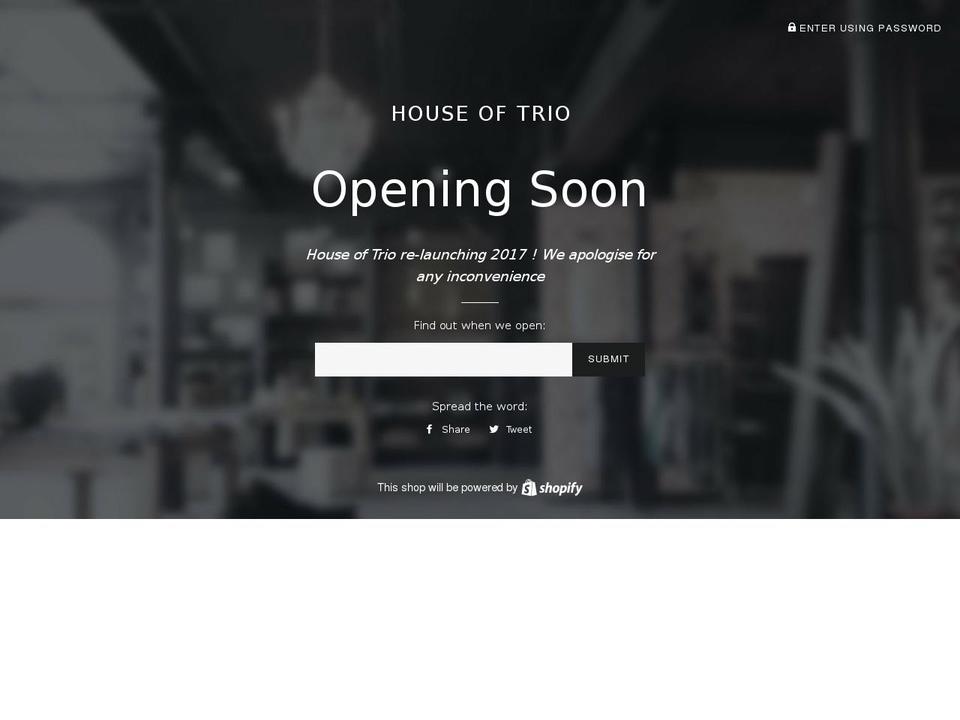 houseoftrio.com — Shopify storefront screenshot
