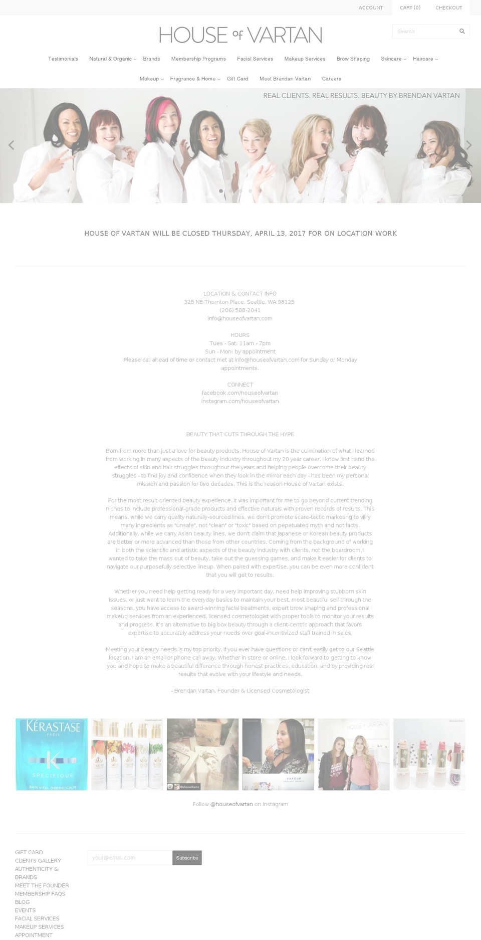 houseofvartan.com shopify website screenshot