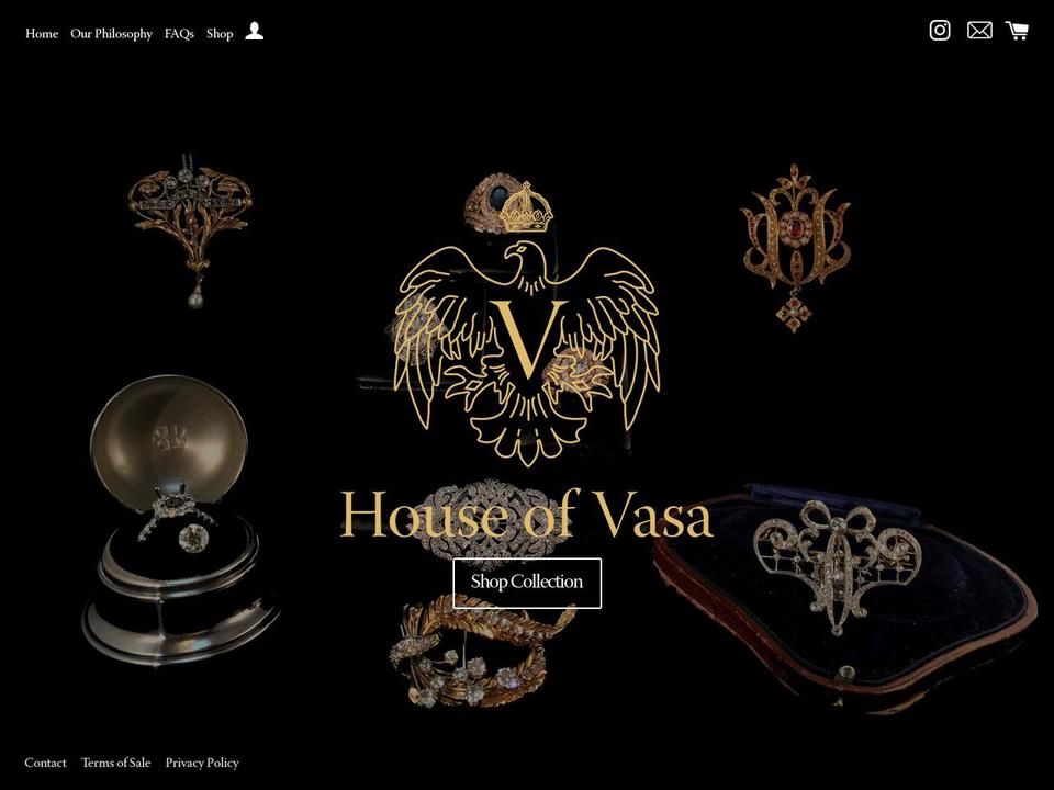 houseofvasa.com shopify website screenshot