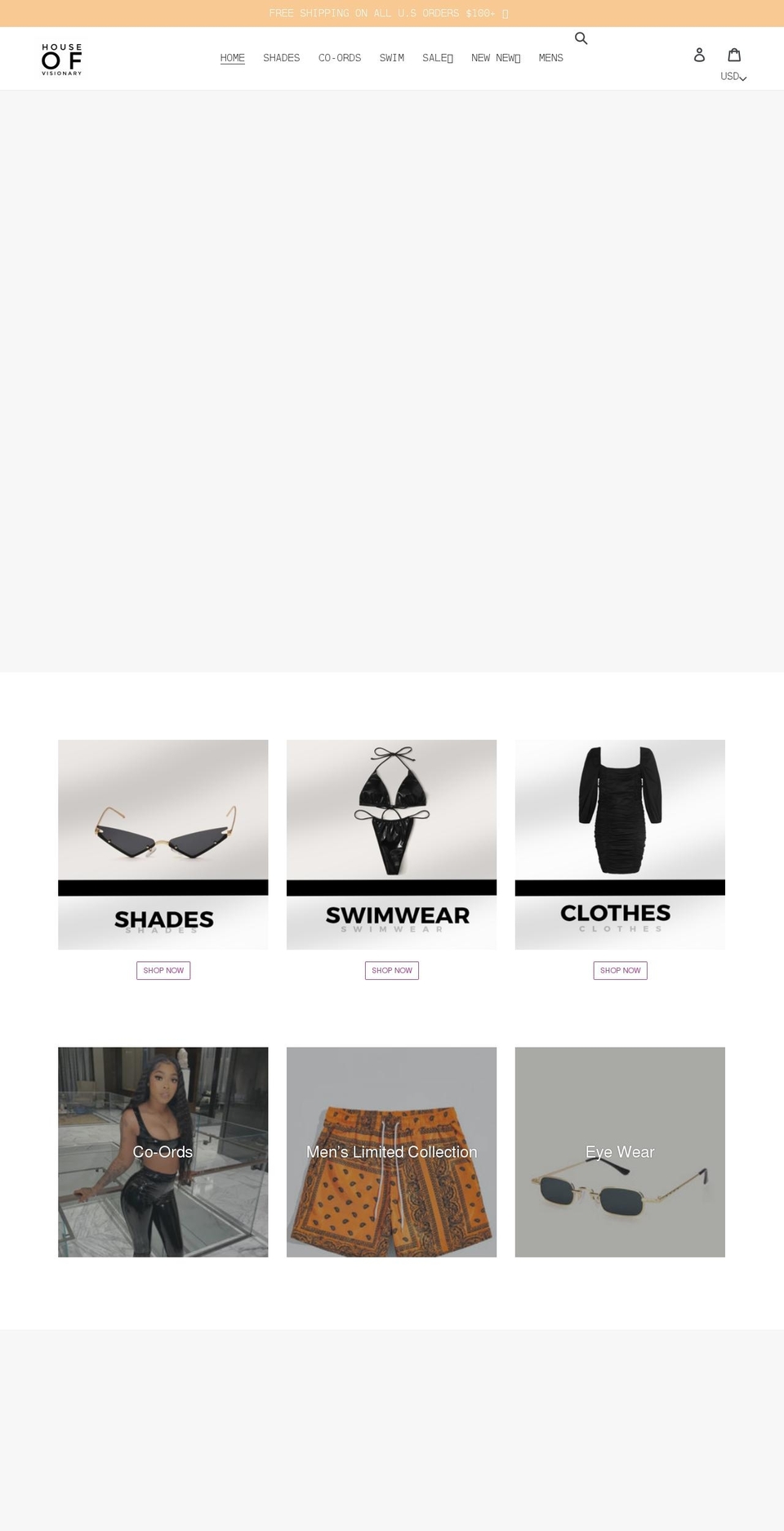 houseofvisionary.com shopify website screenshot