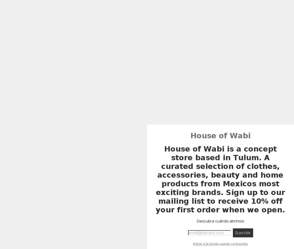 houseofwabi.com — Shopify storefront screenshot