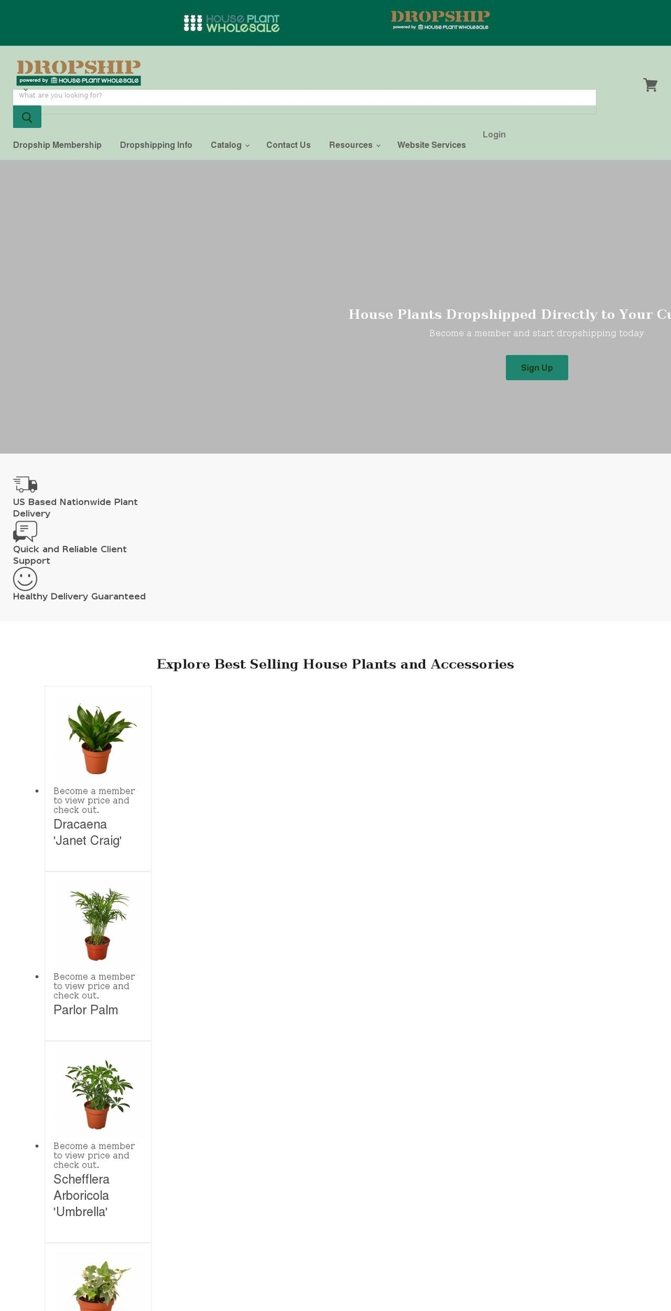houseplantdropship.com shopify website screenshot
