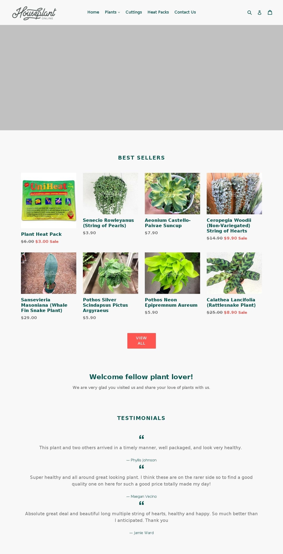 houseplantonline.com — Shopify storefront screenshot