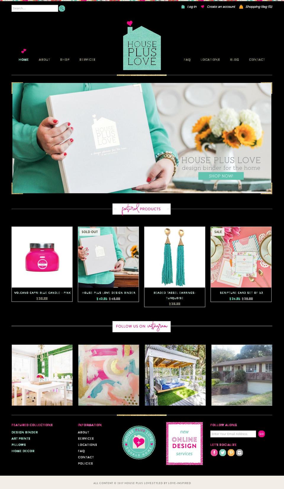 housepluslove.com shopify website screenshot