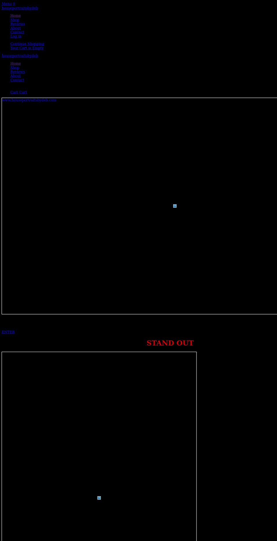 houseportraitsbydeb.com shopify website screenshot