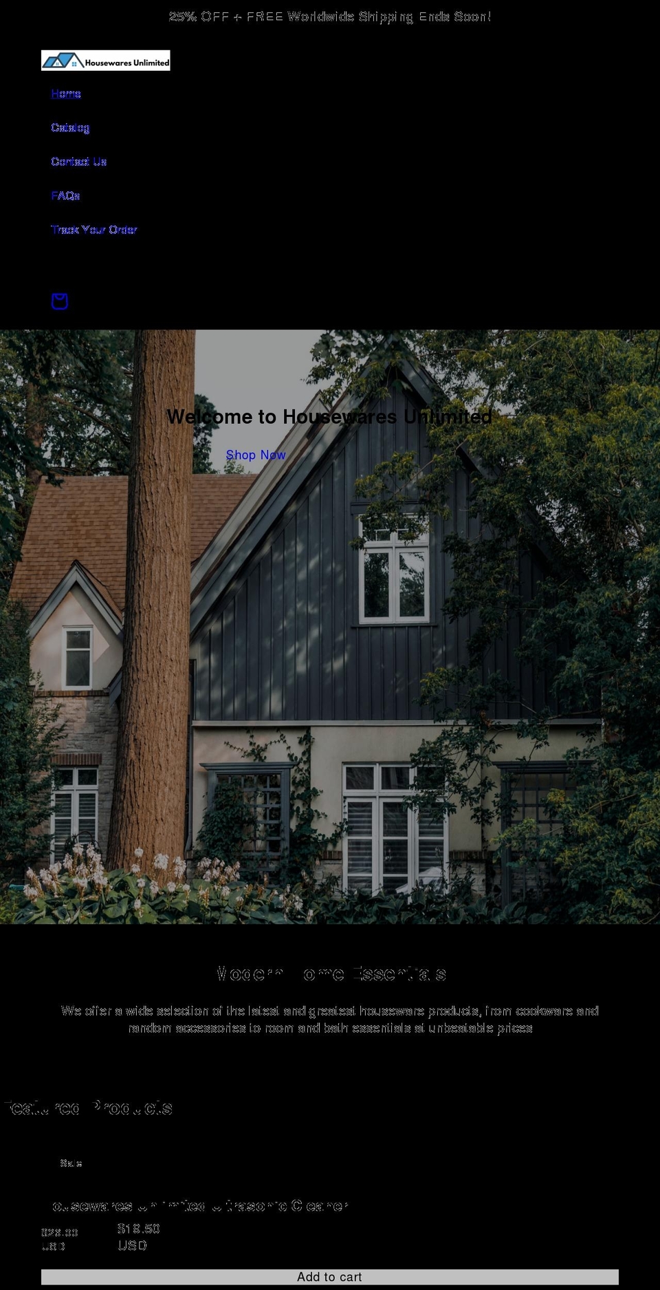 housewaresunlimited.com shopify website screenshot