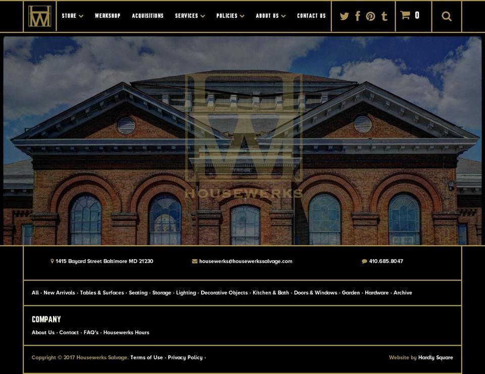 housewerkssalvage.com shopify website screenshot