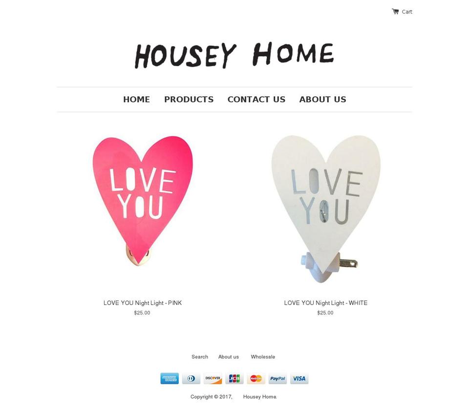 houseyhome.com shopify website screenshot