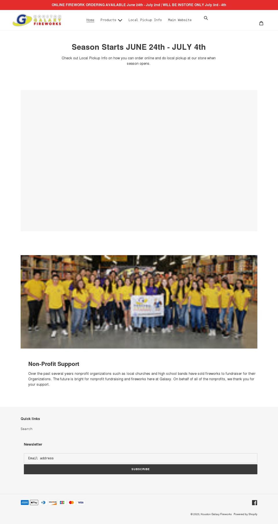 houston-galaxy-fireworks.myshopify.com shopify website screenshot