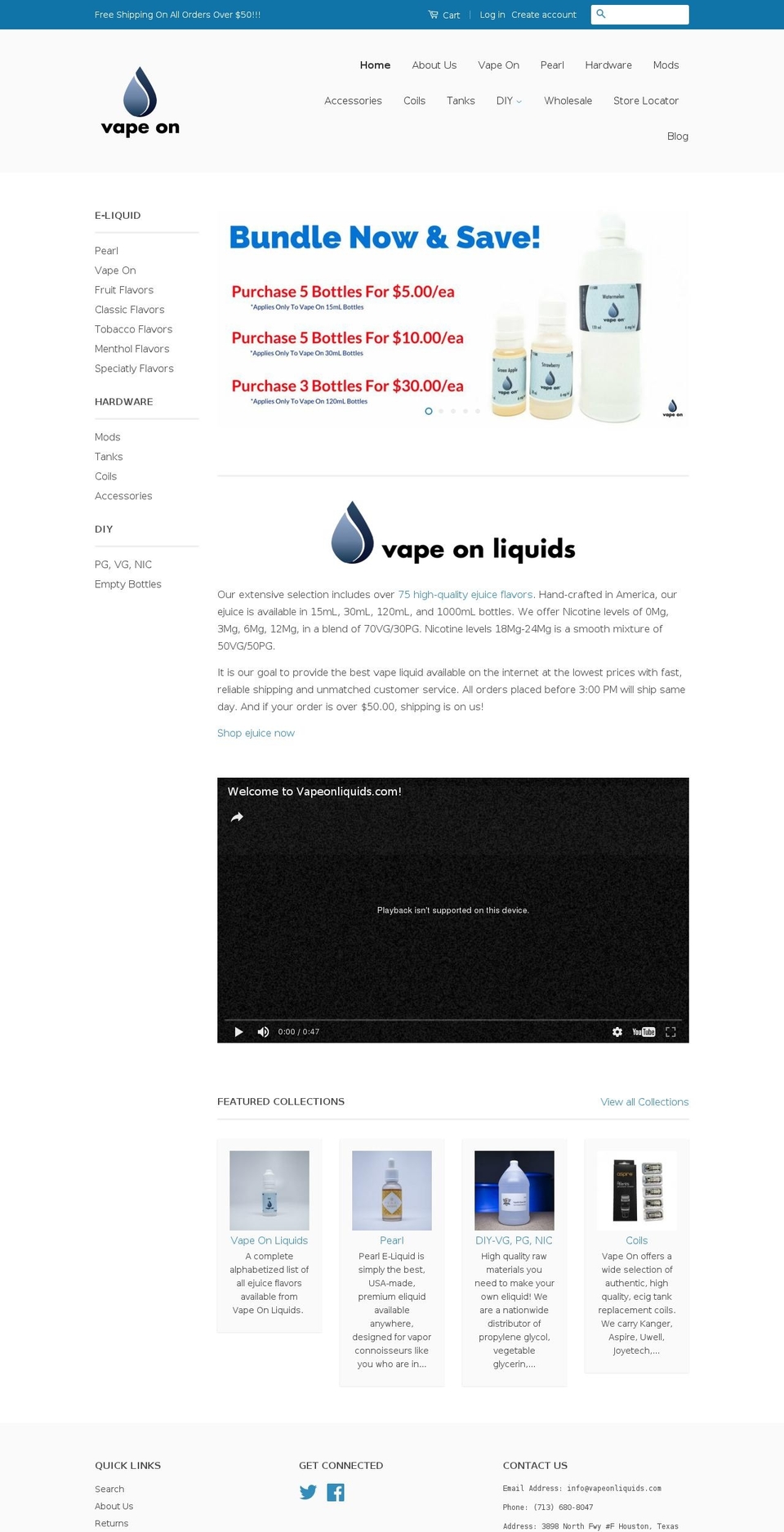 houstoneliquid.com shopify website screenshot