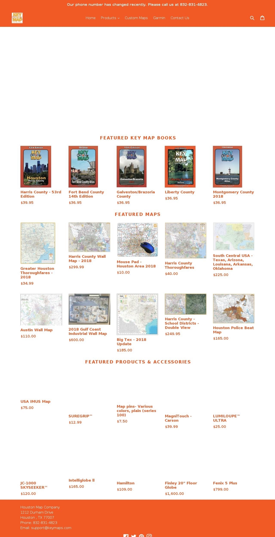 houstonmapcompany.com — Shopify storefront screenshot