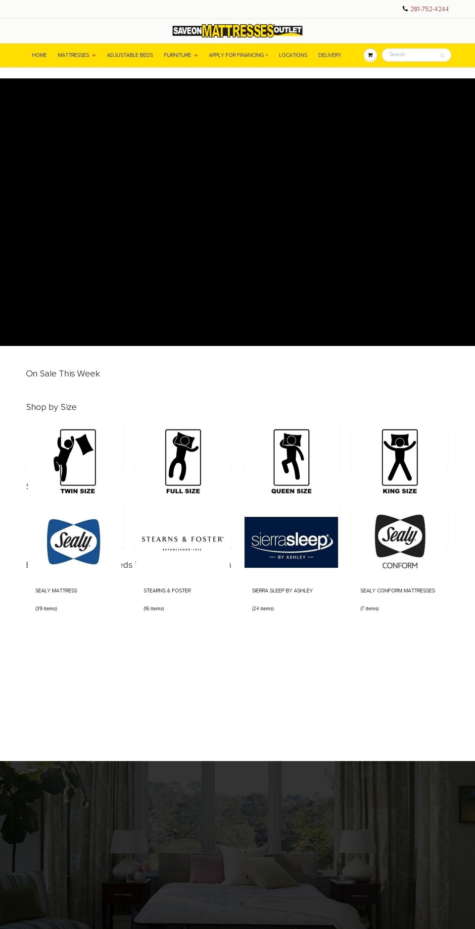houstonmattressoutlet.com — Shopify storefront screenshot