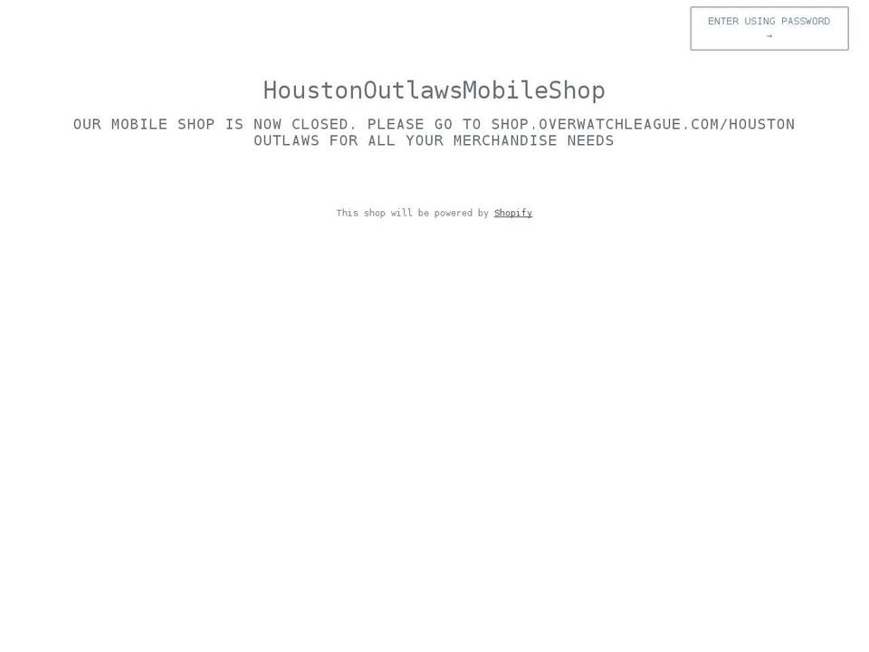 houstonoutlawsmobileshop.com shopify website screenshot