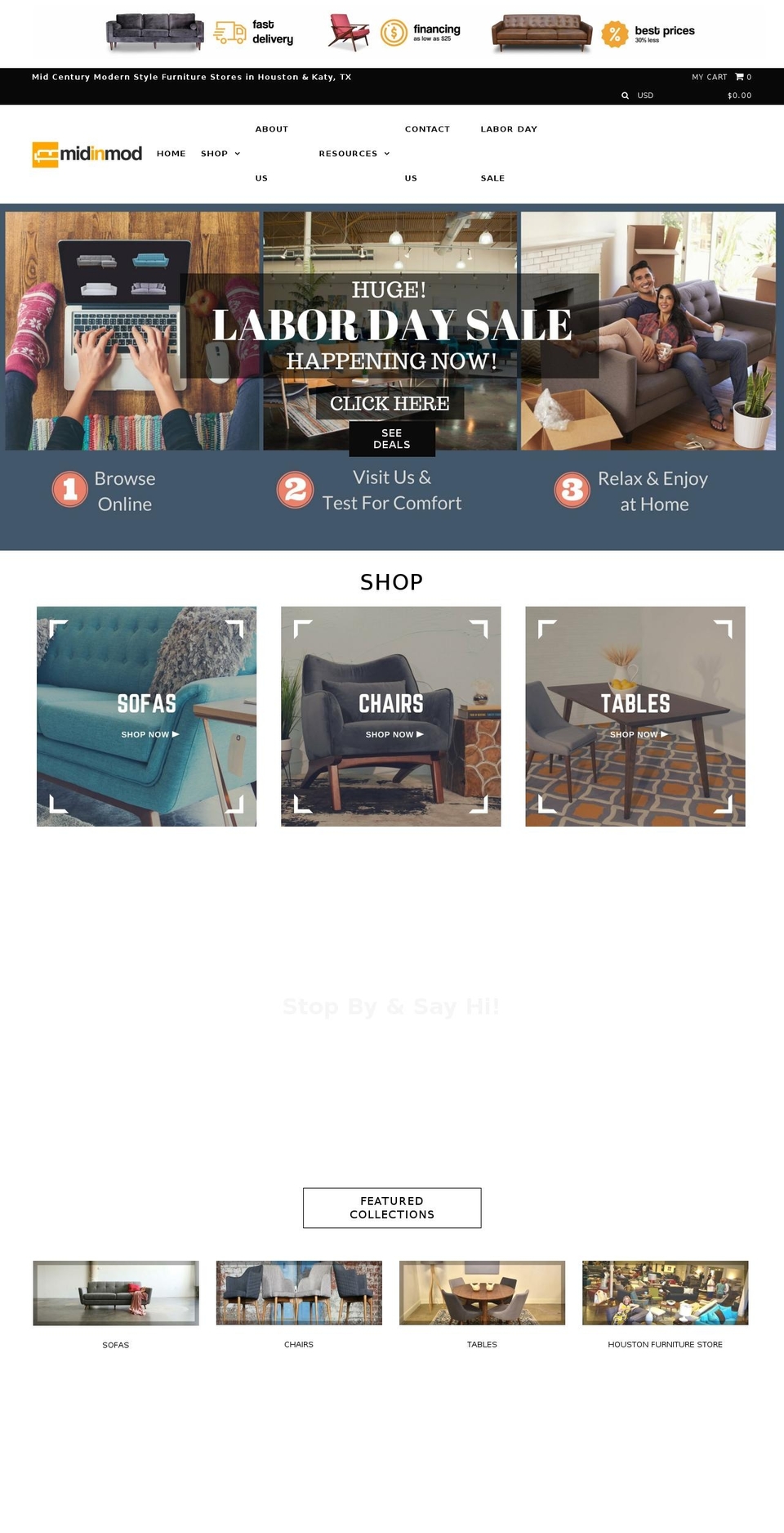 houstonsofashop.com — Shopify storefront screenshot