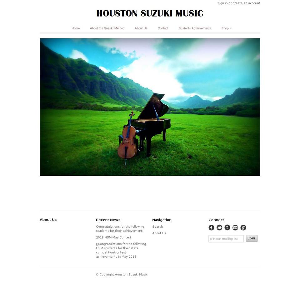 houstonsuzukimusic.com shopify website screenshot