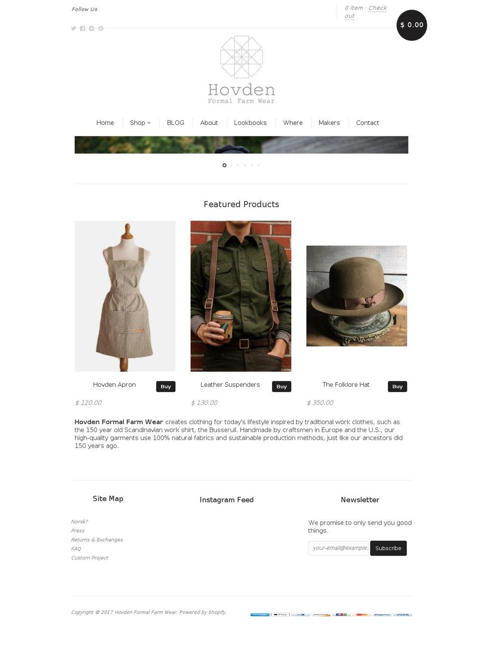 hovdenformalfarmwear.com shopify website screenshot