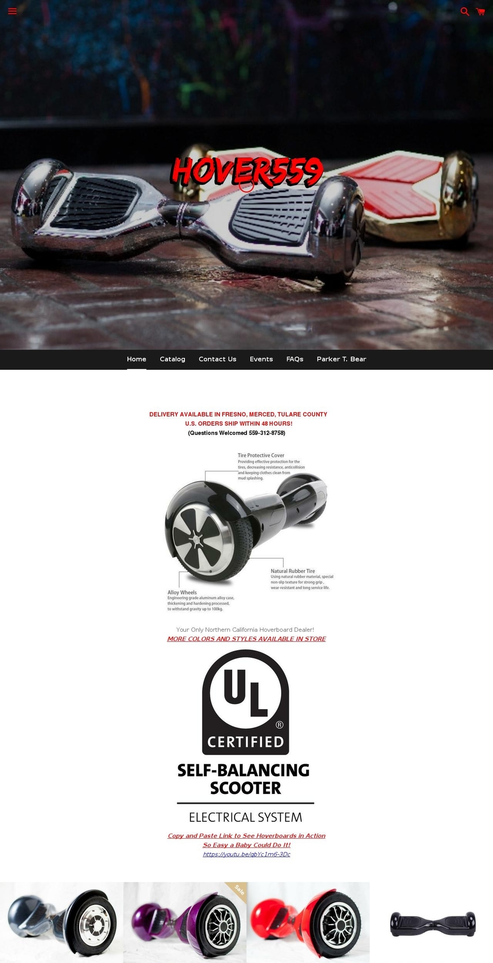 hover559.com shopify website screenshot