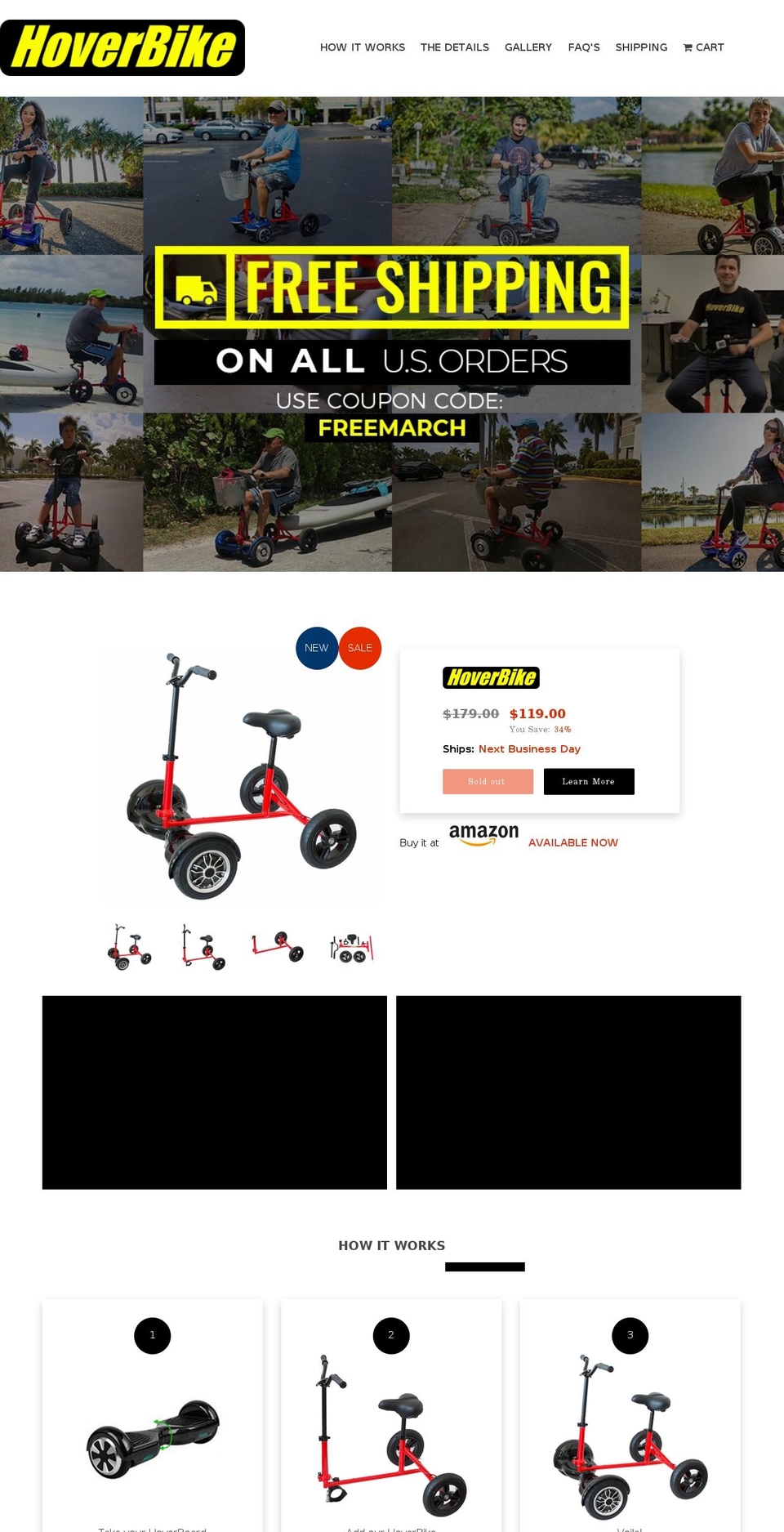 hoverbikestore.com shopify website screenshot