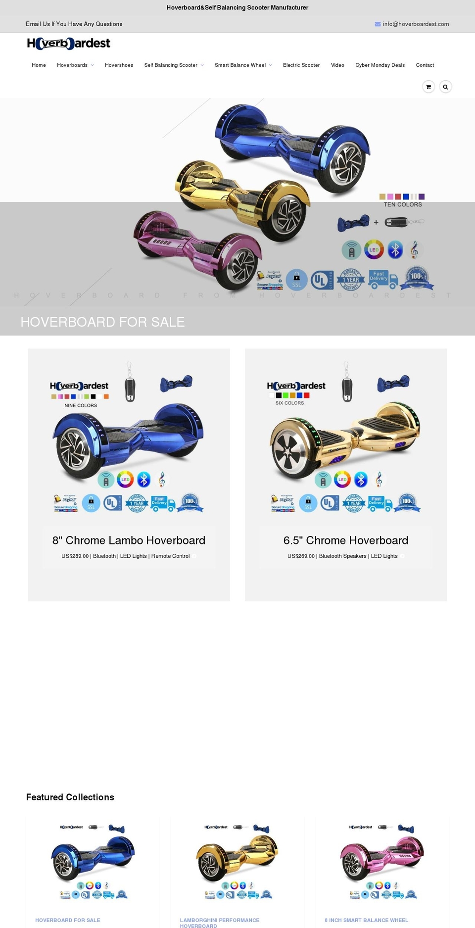 hoverboardest.com shopify website screenshot