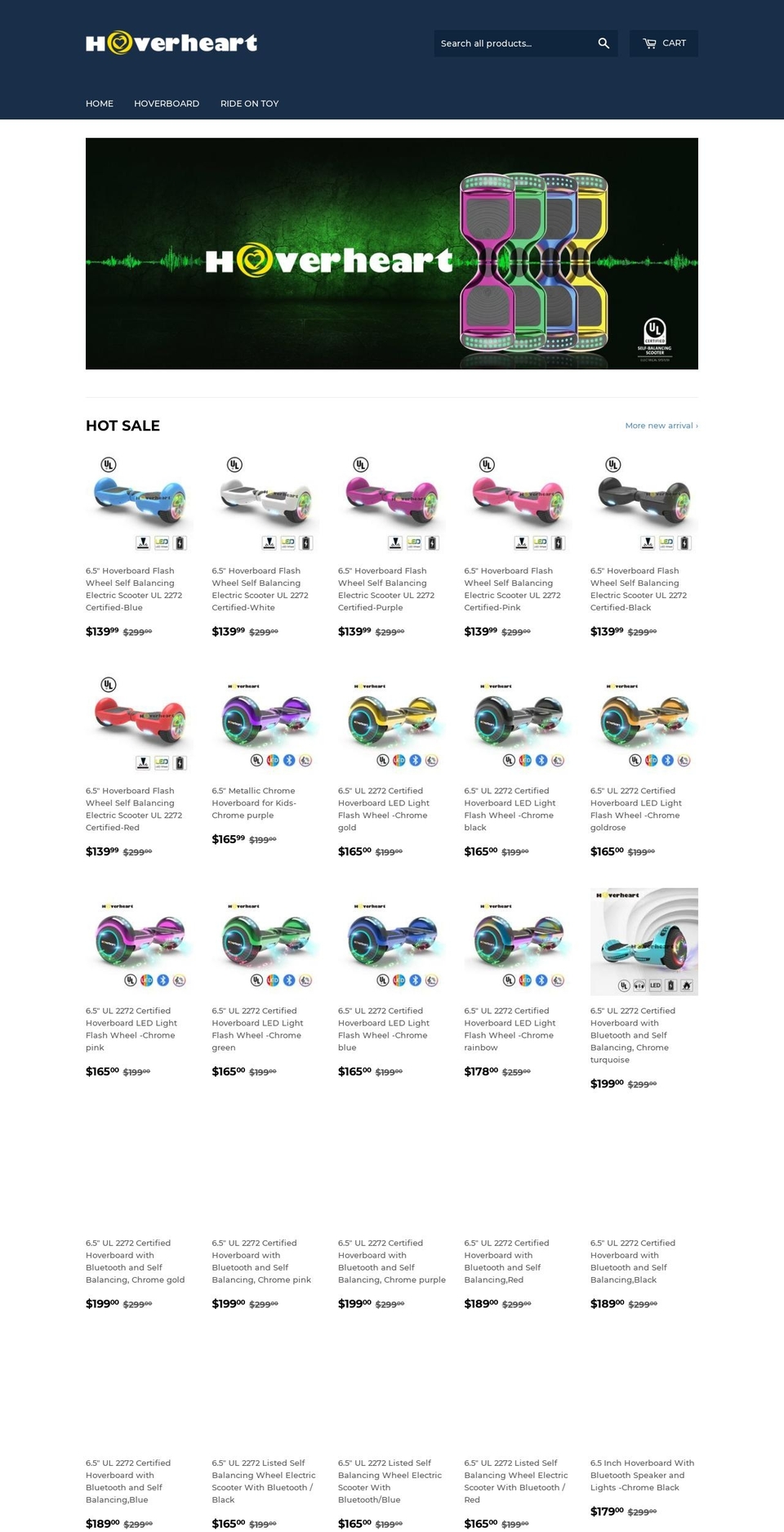 hoverheart.com shopify website screenshot