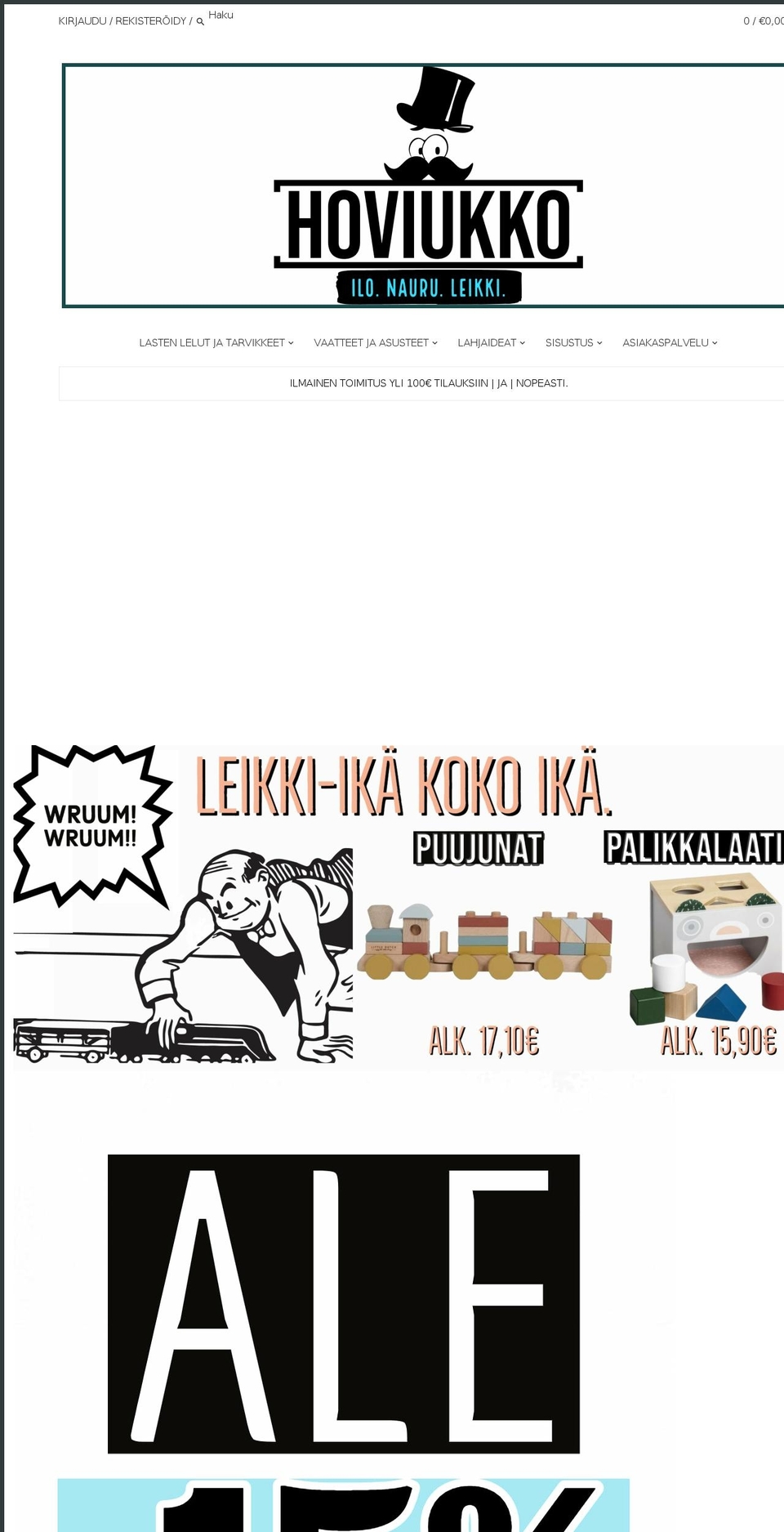 hoviukko.com shopify website screenshot