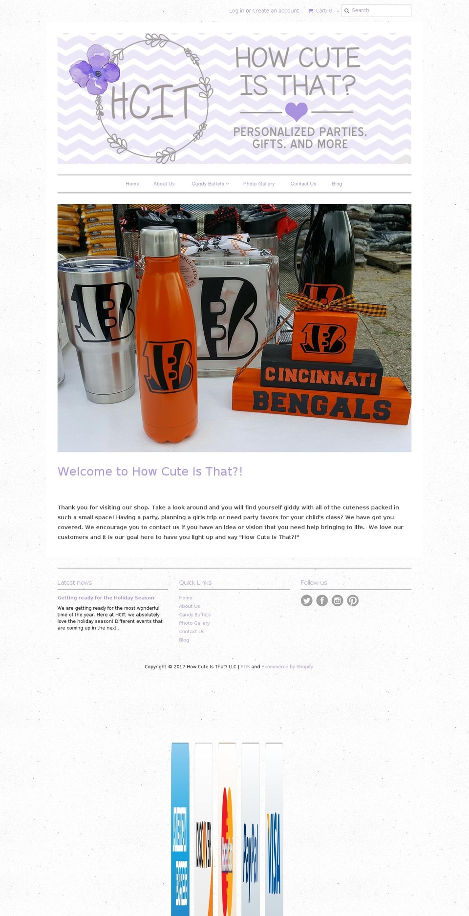 howcuteisthatparty.com shopify website screenshot